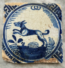 Load image into Gallery viewer, T47)delft Rotterdam tile with dog
