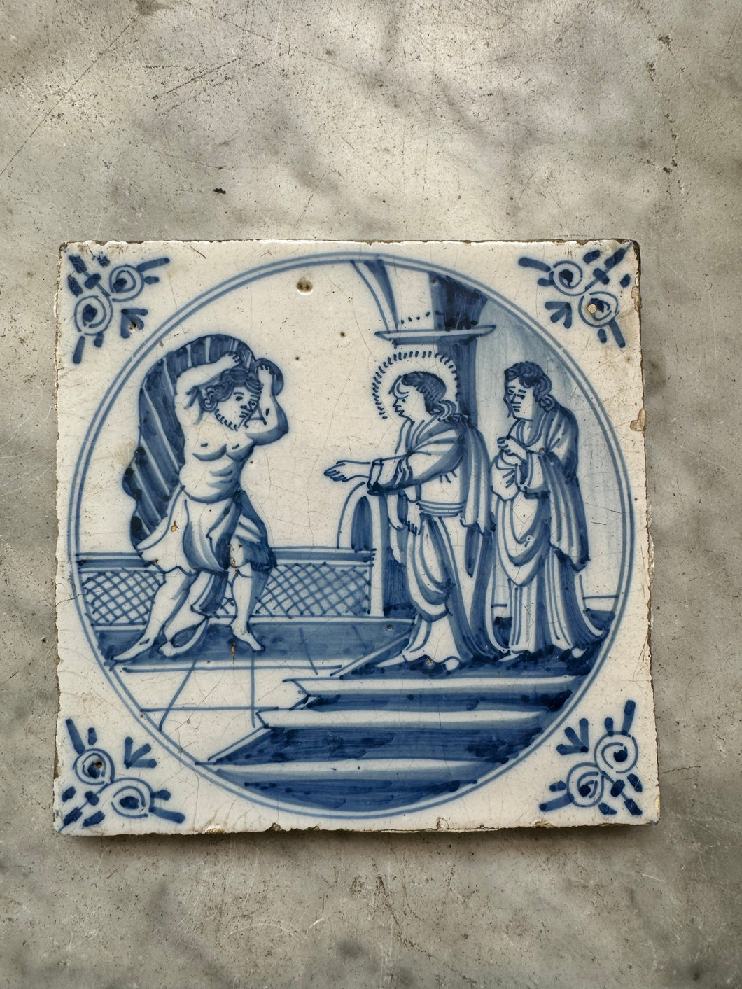 T44)bible 18th century tile