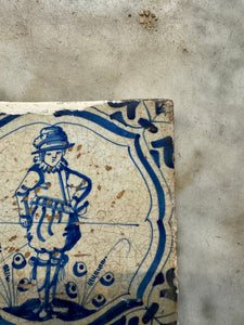 T12 handpainted delft tile with soldier