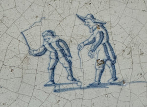 T59 delft tile with children playing with a top , 17 th century