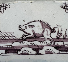 Load image into Gallery viewer, T94)delft 18 th century tile with pig/ wild boar
