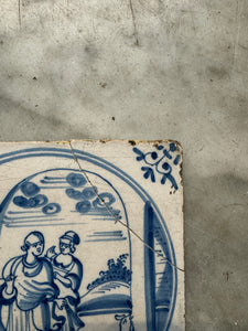 T3)blue and white delft bibical tile