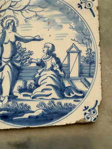 T5)bibical Delft tile, 18 th century