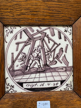 Load image into Gallery viewer, T109)bible delft tile Samson , 18 th century
