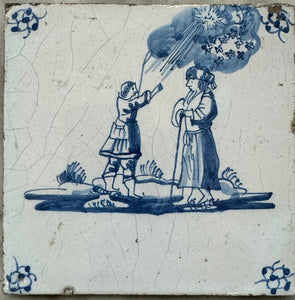 T55) delft 18 th century bible tile