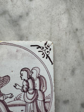 Load image into Gallery viewer, T101)Delft bible tile 18 th century with angel
