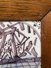 Load image into Gallery viewer, T109)bible delft tile Samson , 18 th century
