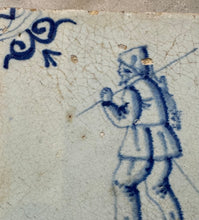 Load image into Gallery viewer, T70)delft tile with hunter, 17 th century
