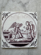 Load image into Gallery viewer, T101)Delft bible tile 18 th century with angel
