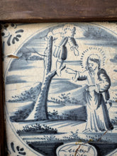 Load image into Gallery viewer, T143) delft bible tile blue and white
