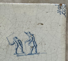 Load image into Gallery viewer, T59 delft tile with children playing with a top , 17 th century
