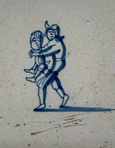T88)18 th century tile , Children playing