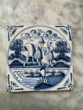 Afbeelding in Gallery-weergave laden, T149)nice late 18 th century slipware delft bibical tile
