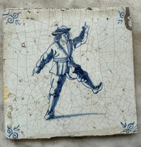 T54)delft tile with dancing man