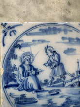 Load image into Gallery viewer, T159)delft tile with Jesus and the devil
