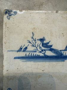T18)delft tile with bird