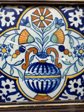Load image into Gallery viewer, T34)17 th century delft polychrome tile flowervase
