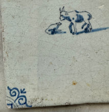 Load image into Gallery viewer, T67)rare tile with cow and frog 17 th century
