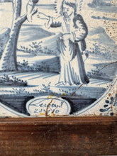 Load image into Gallery viewer, T143) delft bible tile blue and white

