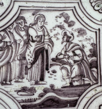 Load image into Gallery viewer, T124) manganese bible tile 18 th century
