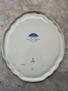 Royal Delft plaquette with ship after Mesdag