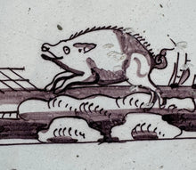 Load image into Gallery viewer, T94)delft 18 th century tile with pig/ wild boar
