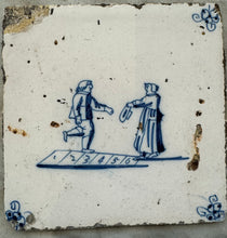 Afbeelding in Gallery-weergave laden, T49)18th century delft tile withchildren playing
