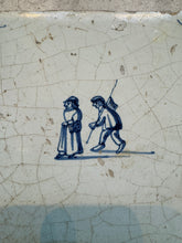Load image into Gallery viewer, T7)17 th century delft handpainted tile people
