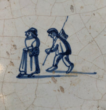 Load image into Gallery viewer, 17 th century delft handpainted dutch tile couple
