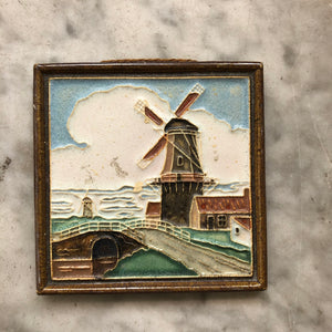 Royal delft cloisonné tile windmill