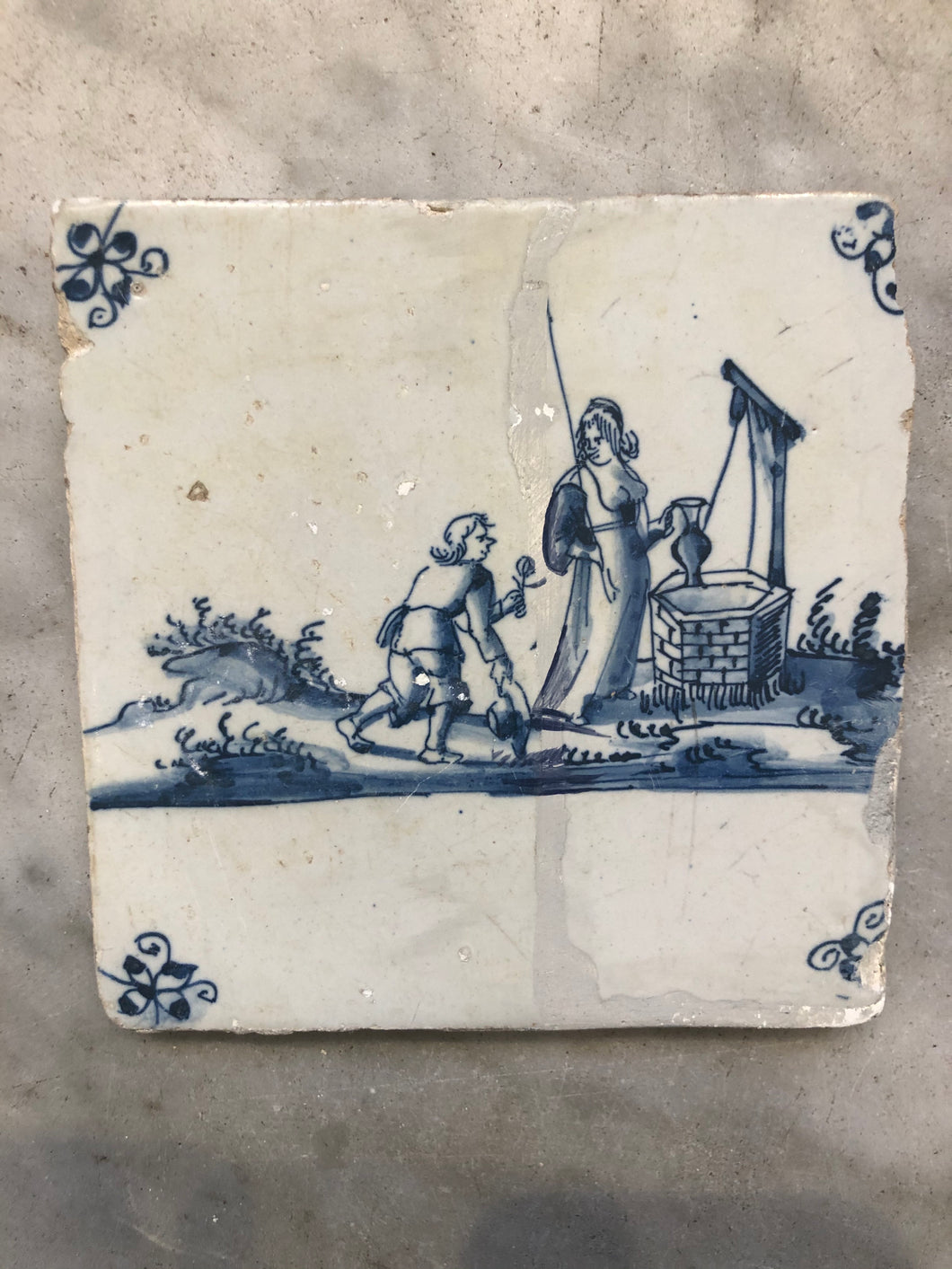 Nice delft handpainted dutch tile with lovecouple