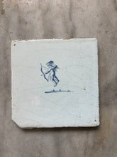 Load image into Gallery viewer, Delft handpainted dutch tile with angel 17 th century
