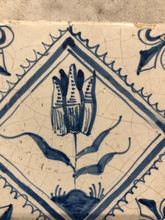 Load image into Gallery viewer, 17 th century delft tile with tulip
