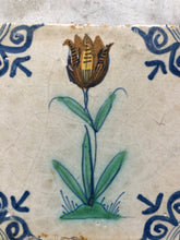 Load image into Gallery viewer, 17th century delft tile with tulip

