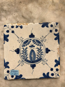 17 th century delft tile with Chinese garden