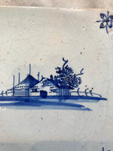 Load image into Gallery viewer, 17 th century delft handpainted dutch tile landscape
