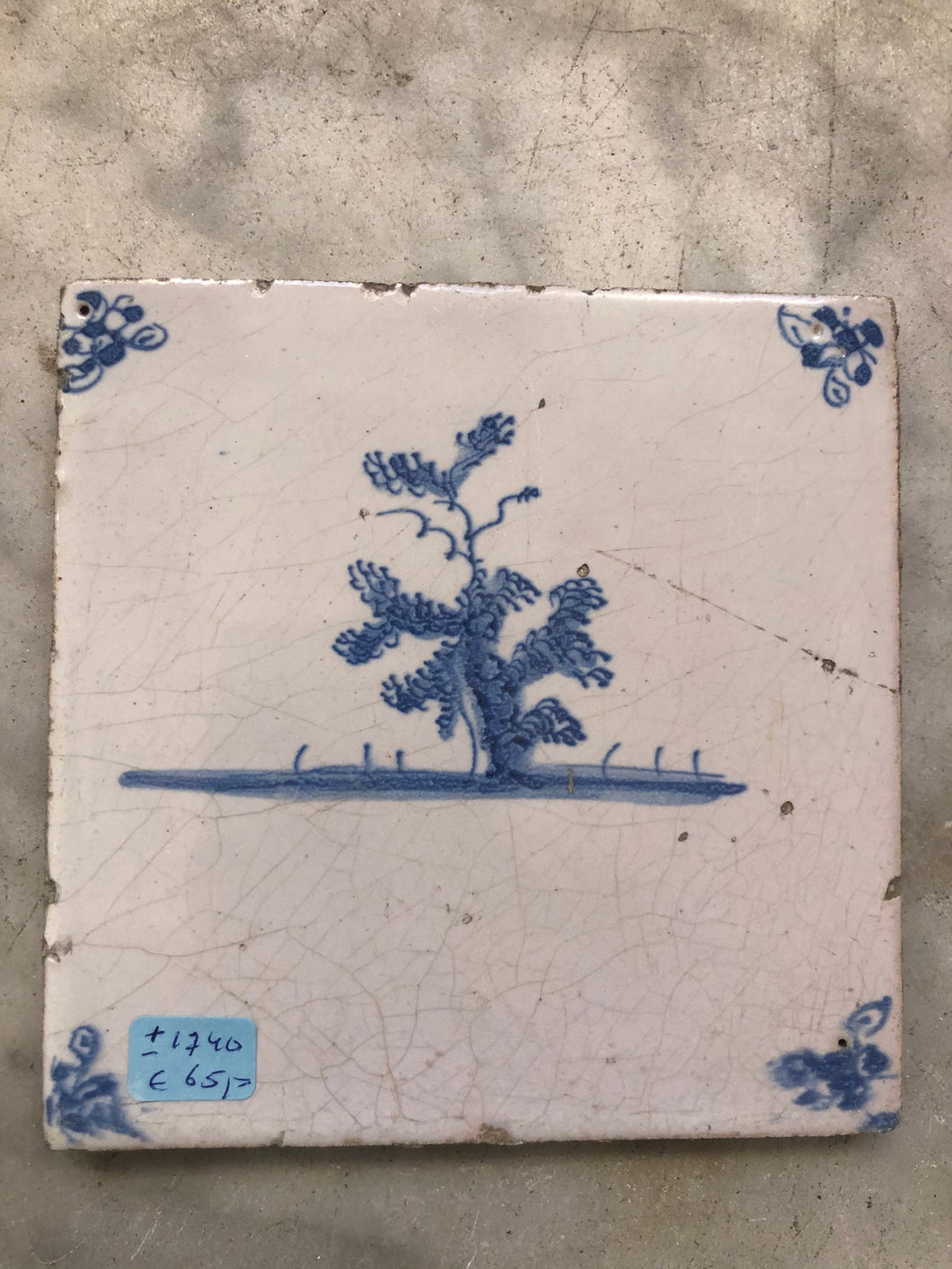 Delft handpainted dutch tile with tree