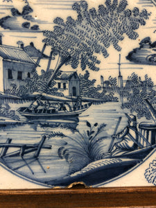 Nice 18 th century delft tile with landscape