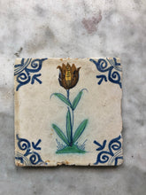 Load image into Gallery viewer, 17th century delft tile with tulip
