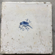 Load image into Gallery viewer, 17 th century delft handpainted dutch tile bird

