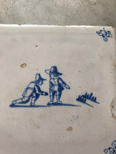 Load image into Gallery viewer, 17 th century delft handpainted dutch tile children playing
