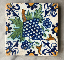 Load image into Gallery viewer, Early polychrome dutch delft tile with grapes
