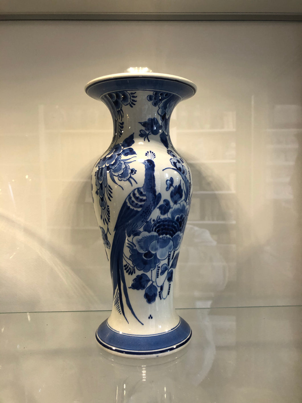 Royal Delft handpainted dutch vase peacock