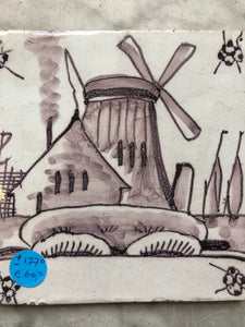 Nice 18 th century delft tile with windmill