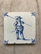 Load image into Gallery viewer, 17th century delft tile with soldier
