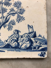 Load image into Gallery viewer, Nice handpainted dutch delft tile with pastoral scene
