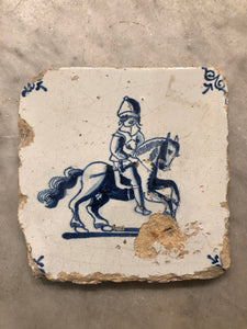 17 th century delft tile with soldier