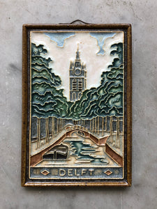 Royal Delft handpainted dutch Cloissonetile church delft
