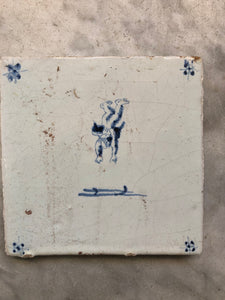 Nice rare Delft handpainted dutch tile with angel