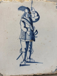 Nice soldier delft dutch tile 1700
